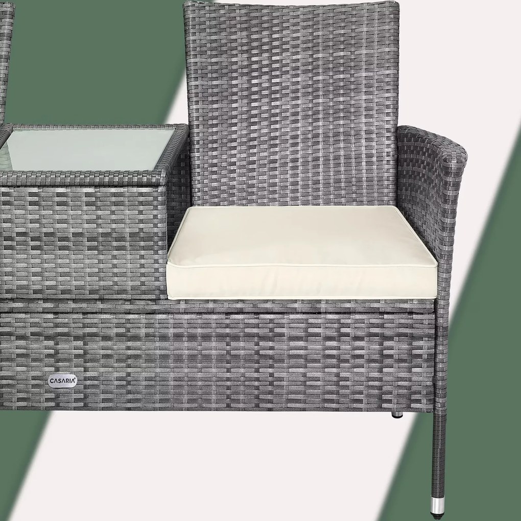 Deuba Rattan kerti pad - szürke