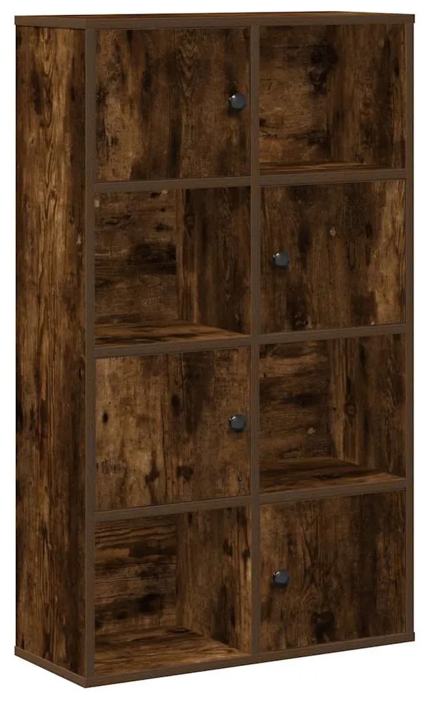füstös tölgy színű szerelt fa könyvszekrény 60x24x101,5 cm