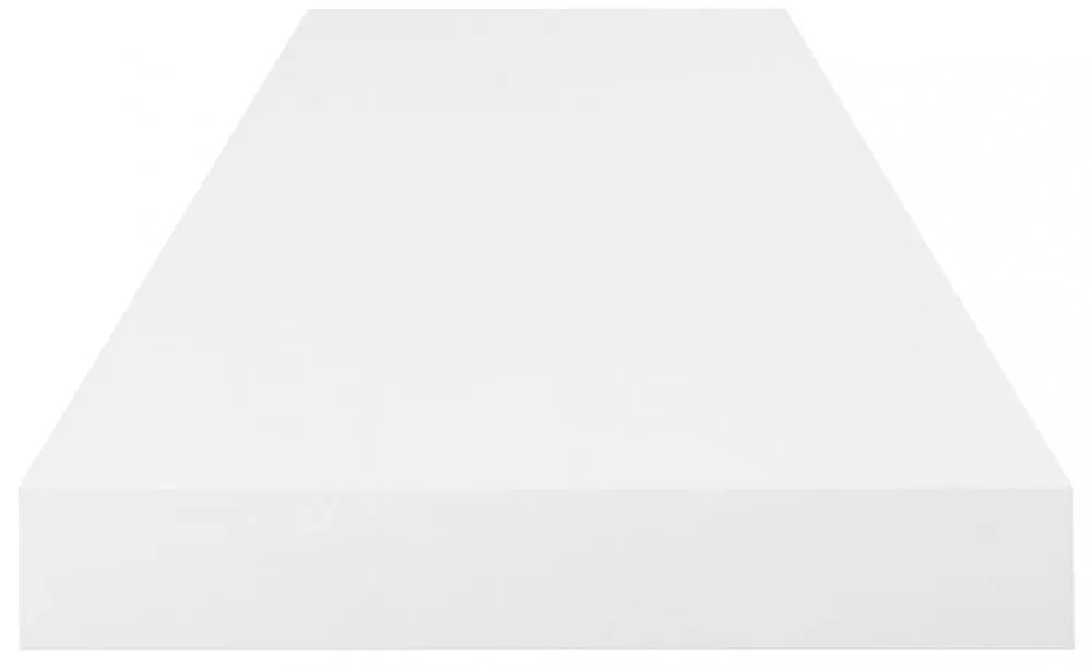 2 db magasfényű fehér MDF lebegő fali polc 80 x 23,5 x 3,8 cm
