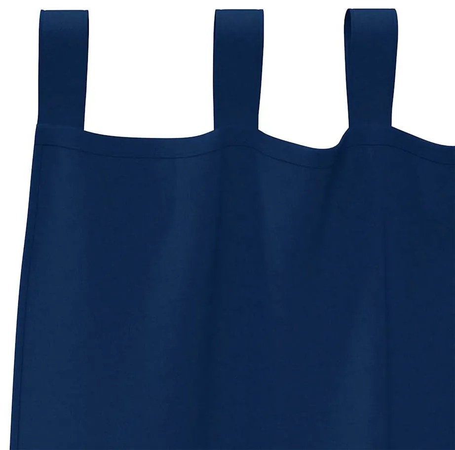 Függönyök függönyökkel 2 pcs Sötétkék 225 x 140 cm Poliészter