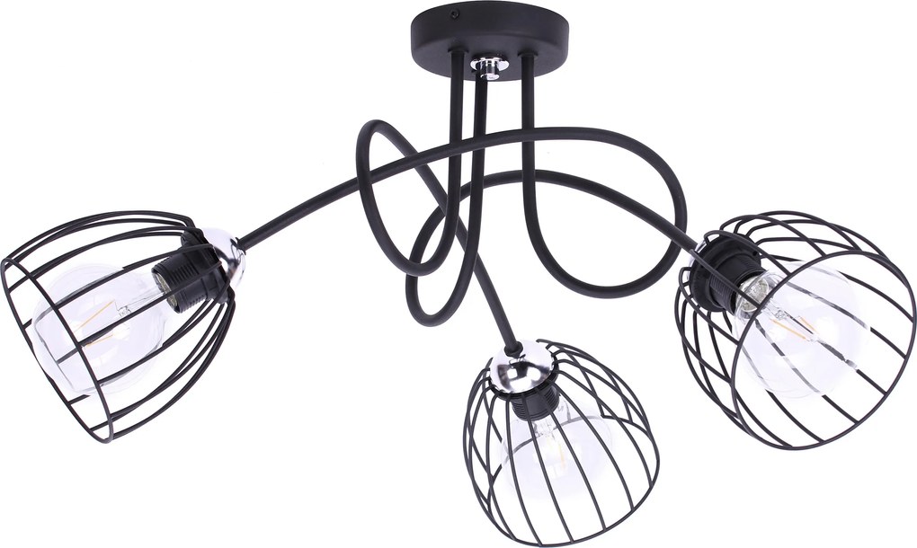 Mennyezeti Lámpa Függeszték Csillár Hármas Loft Vezeték Króm Led E27