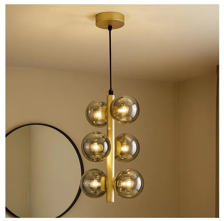 Brilagi - LED Csillár zsinóron MILLA 6xG9/3W/230V arany/füstös