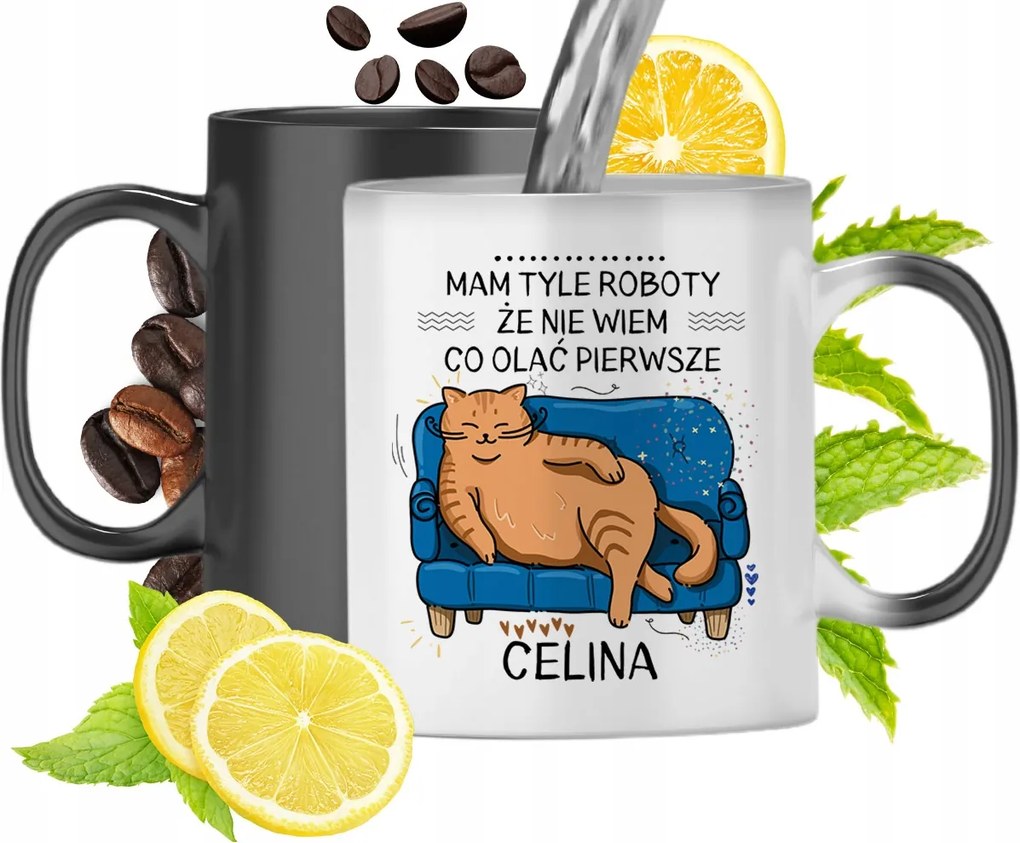 Mágikus Bögre Celina Fekete Matt Nyomtatott Fotóval 330ml