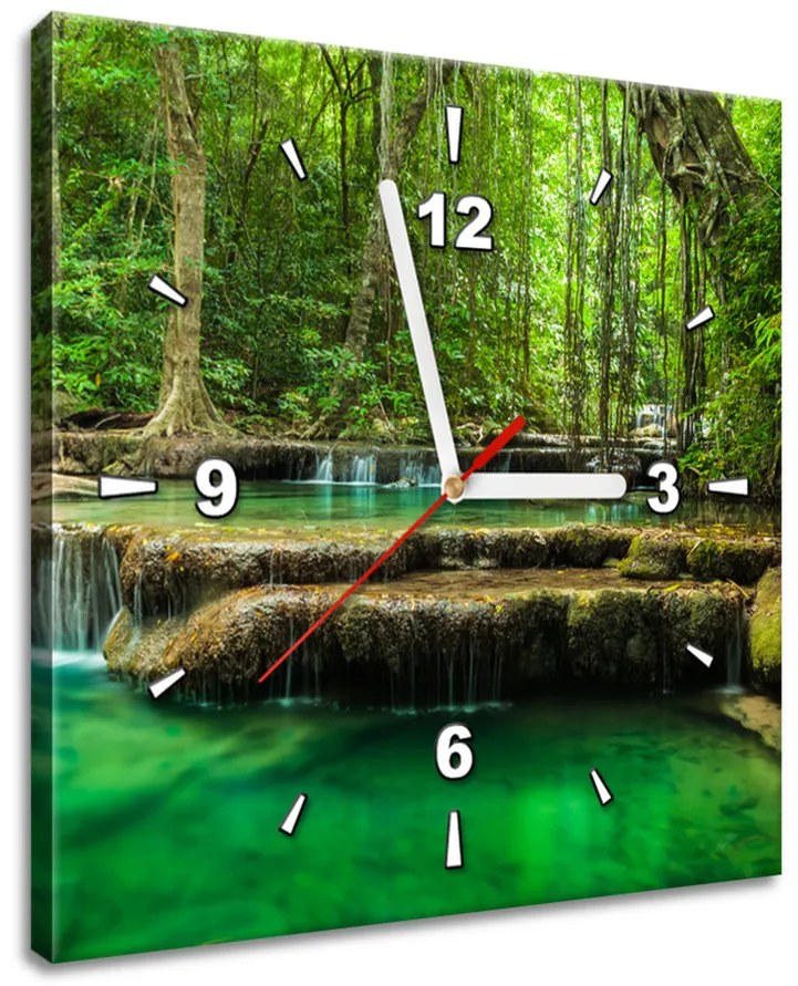 Gario Órás falikép Erawan vízesés Thaiföldön Méret: 100 x 40 cm
