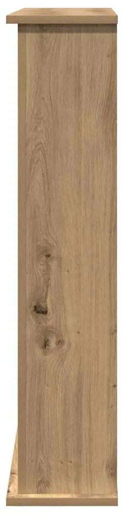 kézműves tölgy színű szerelt fa kandallóburkolat 75x20x87,5 cm