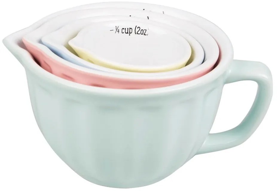 Retro 4 db-os agyagkerámia merőtál szett - Sass & Belle