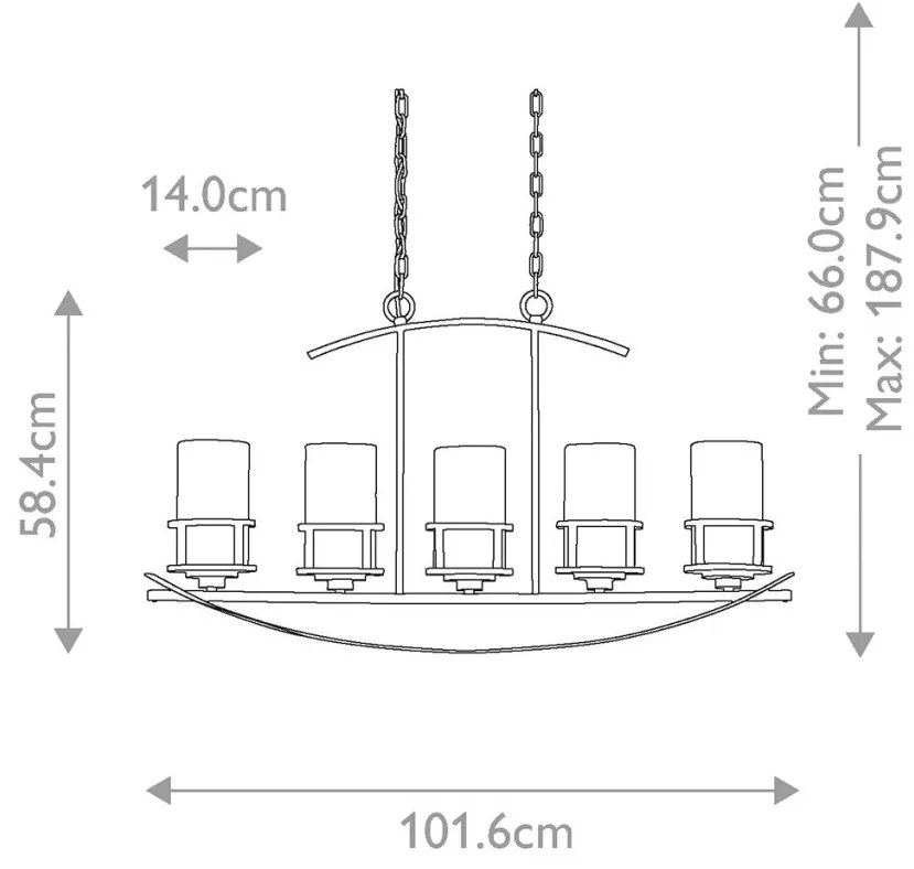 ELSTEAD QZ-KYLE5-ISLE KYLE Klasszikus Függesztett Lámpa IP20