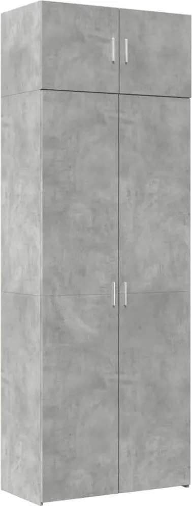 vidaXL betonszürke szerelt fa tárolószekrény 80 x 42,5 x 225 cm