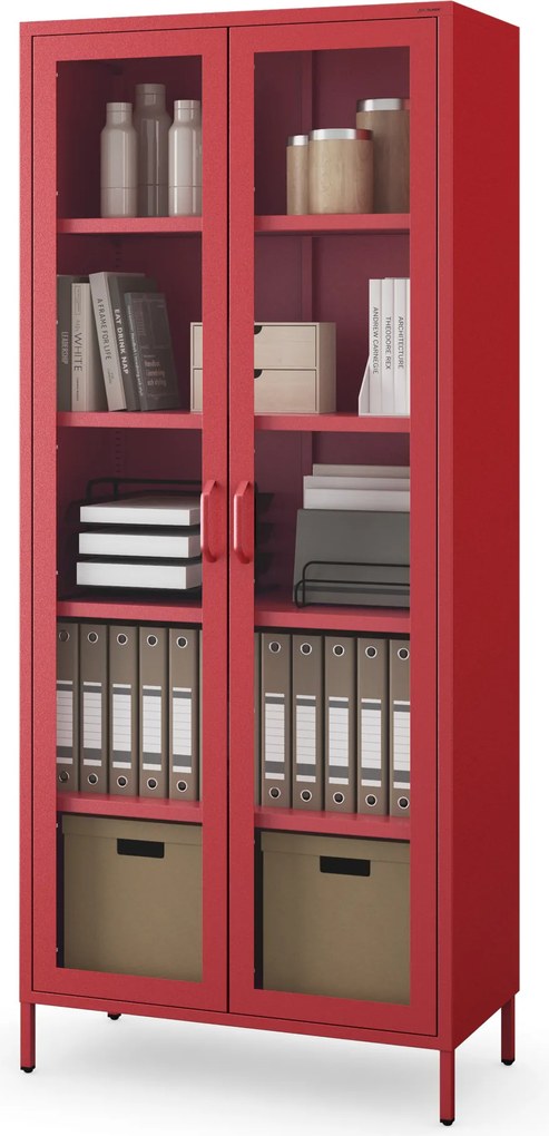 ANGELO vitrin, 800 x 1850 x 450 mm, Modern: piros