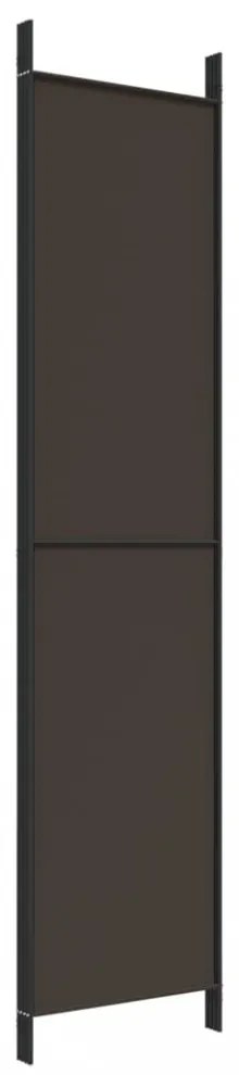 4 paneles barna szövet paraván 200x220 cm