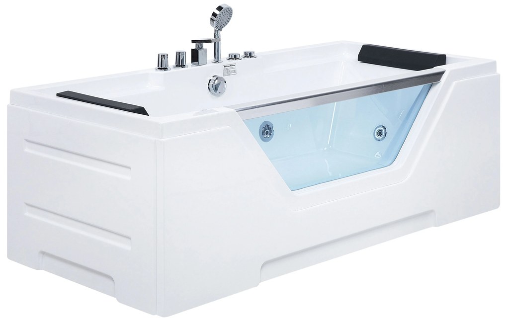 Fehér whirlpool masszázskád 170 x 80 cm GRENADA Beliani