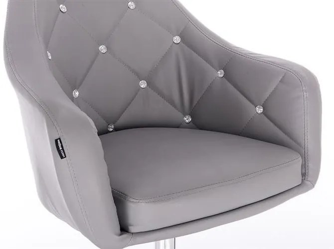 HR830K Szürke modern műbőr szék krómozott lábbal