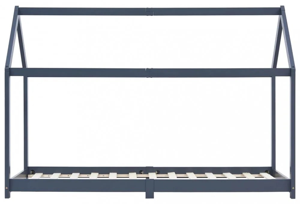 szürke tömör fenyőfa gyerekágy-keret 90 x 200 cm