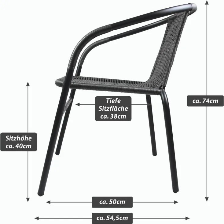 Kerti bisztró szék szett egymásra rakható 4 db szürke