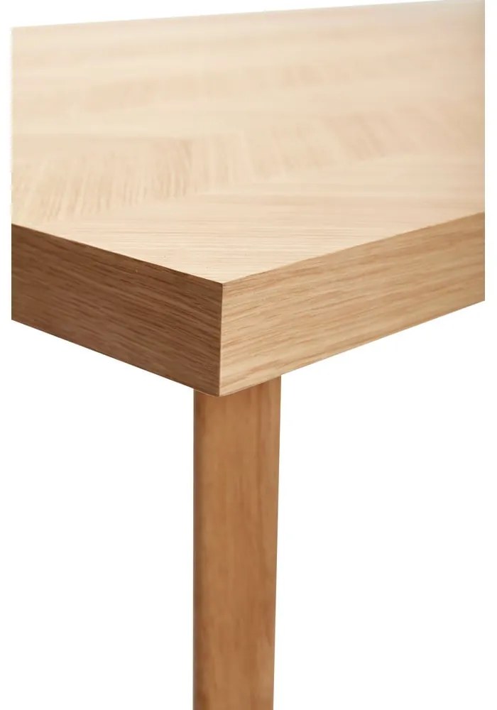 Natúr színű tölgyfa étkezőasztal 100x200 cm Herringbone – Hübsch