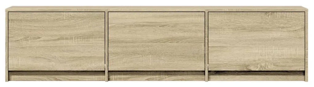 sonoma tölgy színű szerelt fa TV-szekrény LED-del 165x34x40 cm