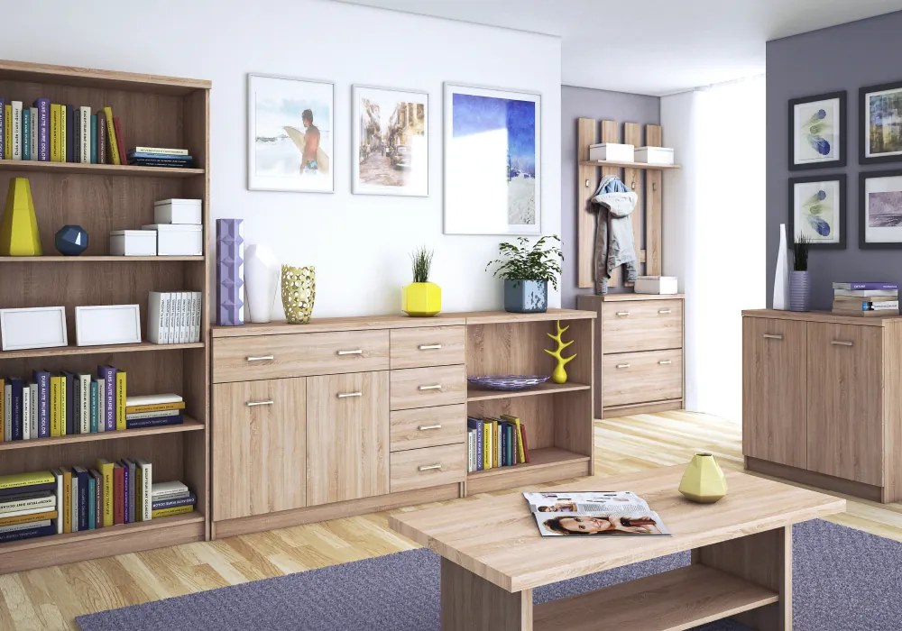 Polcos szekrény 2D1S, sonoma tölgy, univerzális, TOPTY TYP 31