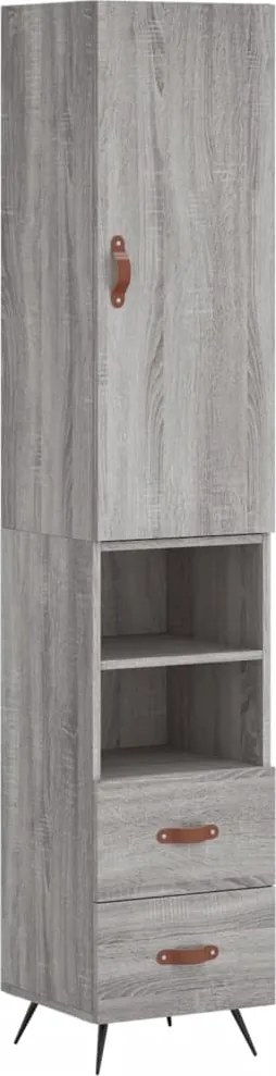 vidaXL szürke sonoma szerelt fa magasszekrény 34,5 x 34 x 180 cm