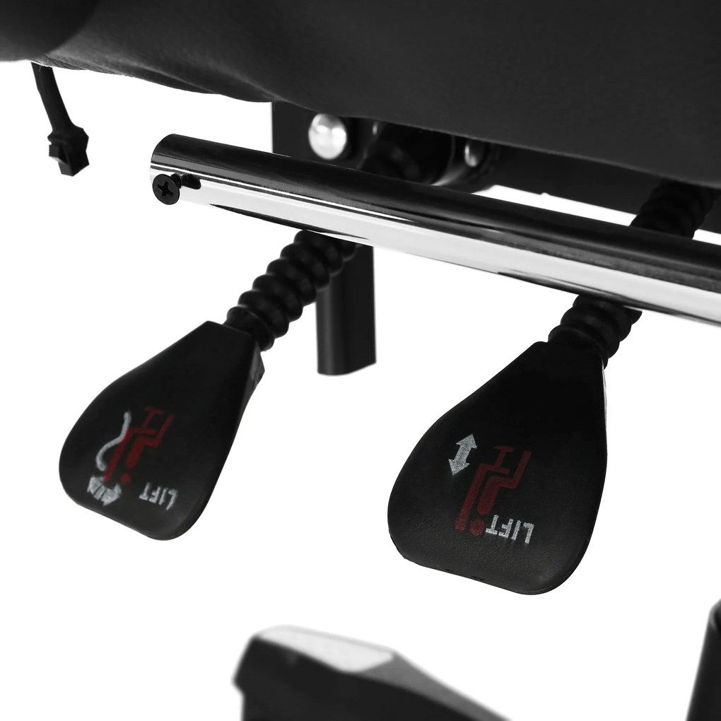 Irodai/gamer szék RGB LED világítással, fekete/fehér, JOVELA