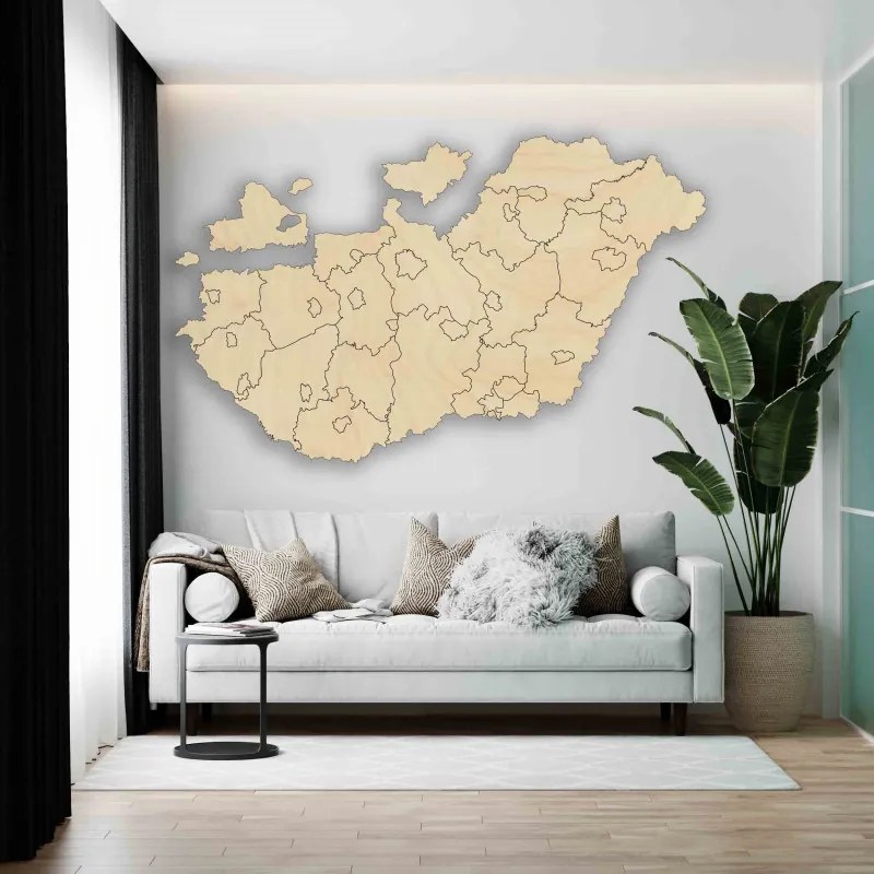 Magyarország fából készült falitérkép - 40 db | SENTOP M005