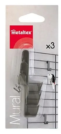 Fényes fekete függő acél akasztó szett 3 db-os Mural – Metaltex