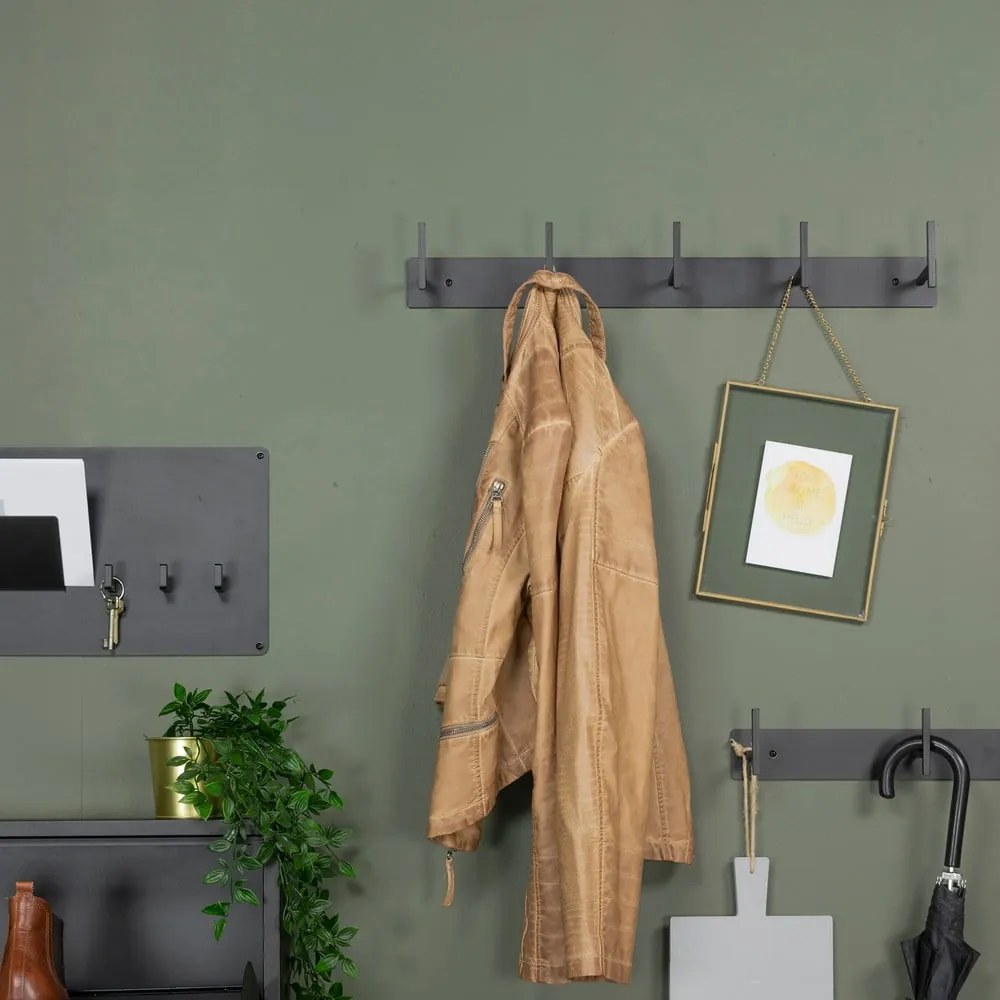 Fekete fém fali fogas 44 cm Chapman – Spinder Design