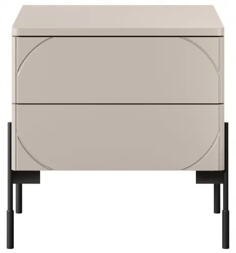 Sonatia fiókos fémlábas éjjeliszekrény 45 cm 2 fiókkal - kasmír