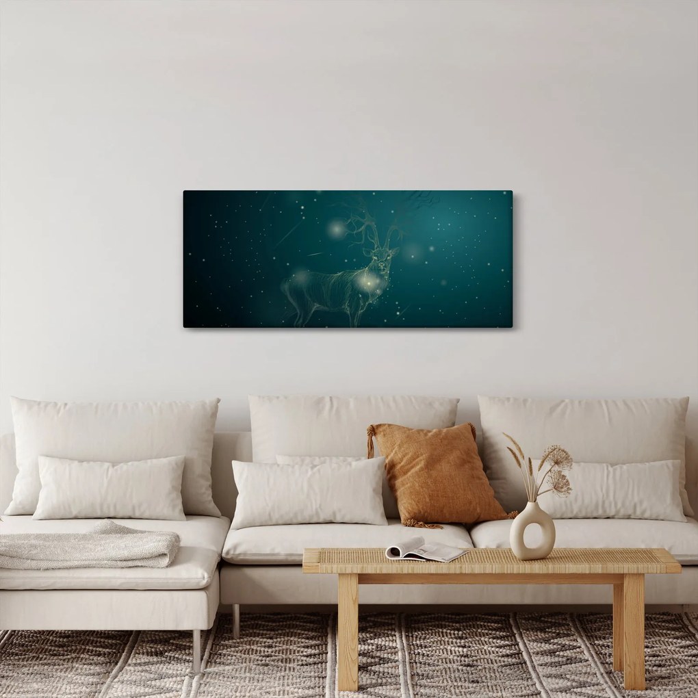 Kép - Varázslatos szarvas éjszaka (120x50 cm)