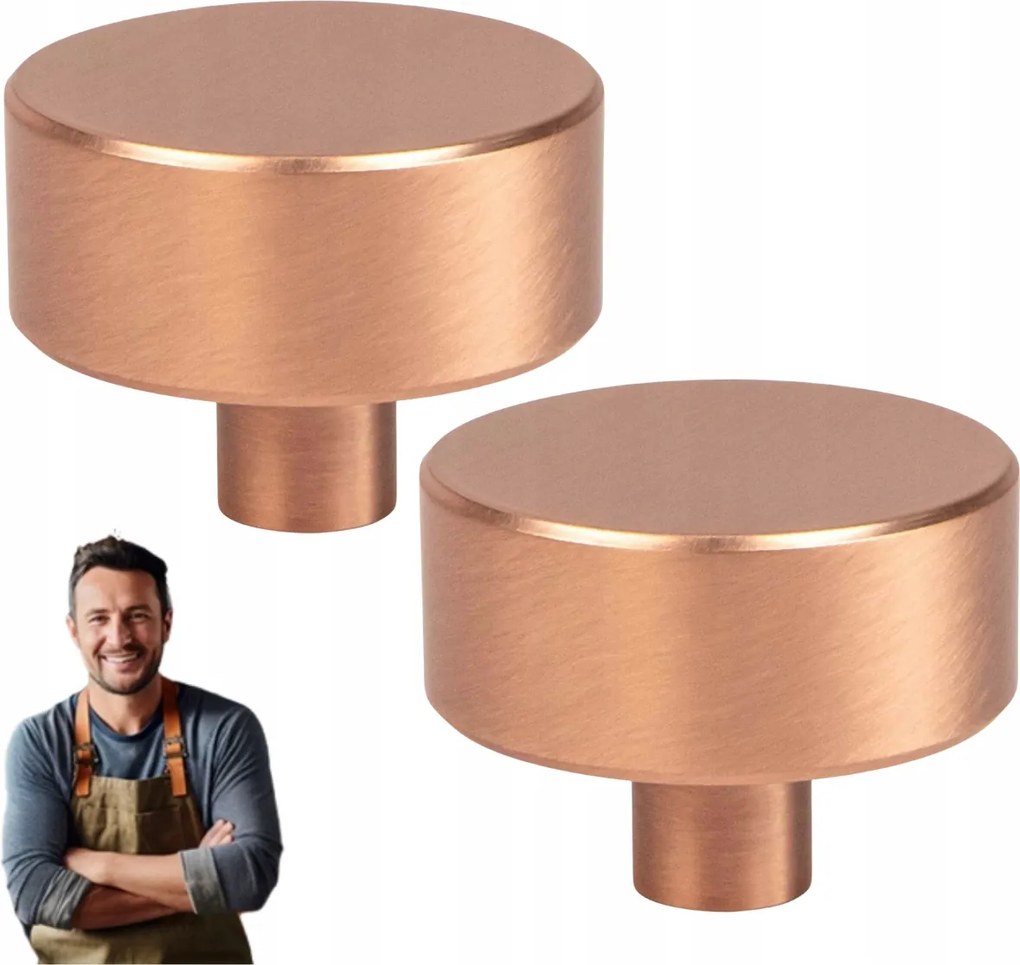 Bútorfogantyú Rea 33 mm Csiszolt réz 2db