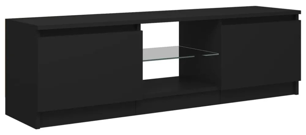 fekete TV-szekrény LED lámpákkal 120 x 30 x 35,5 cm