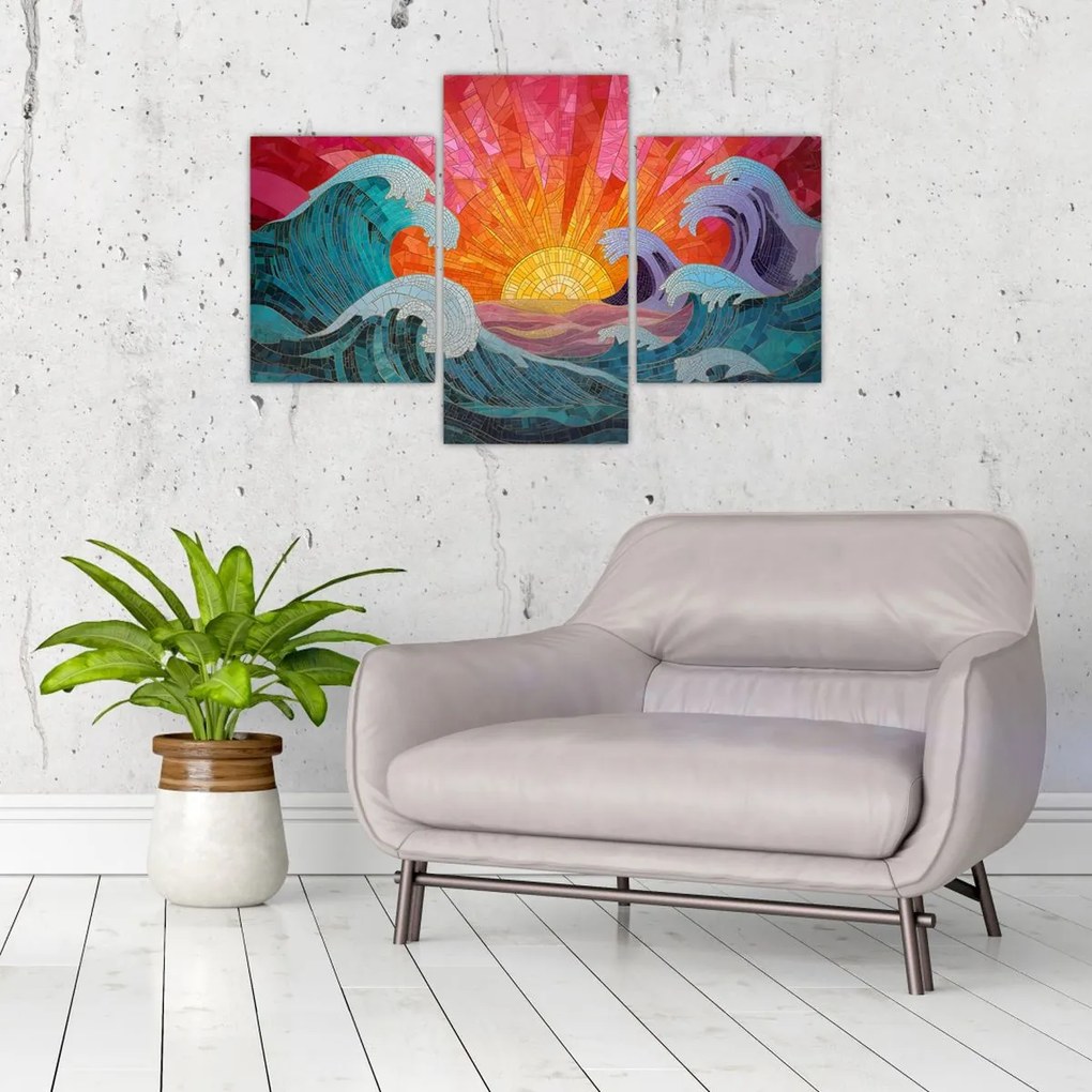 Kép - Hullámmozaik (90x60 cm)