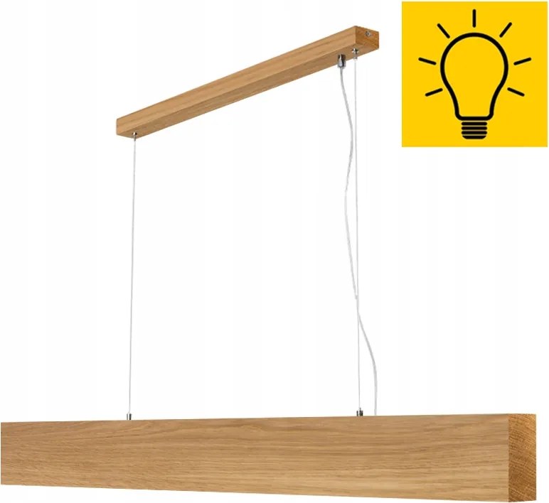 Mennyezeti Led Lámpa Tölgy 140 CM Nappali Konyha Asztal fölé 50W 3000K