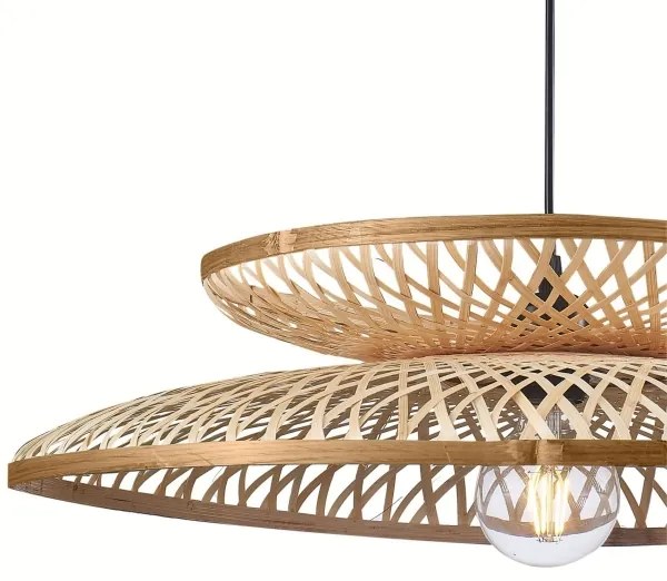 Csillár zsinóron BALI 1xE27/20W/230V átm. 60 cm bambusz