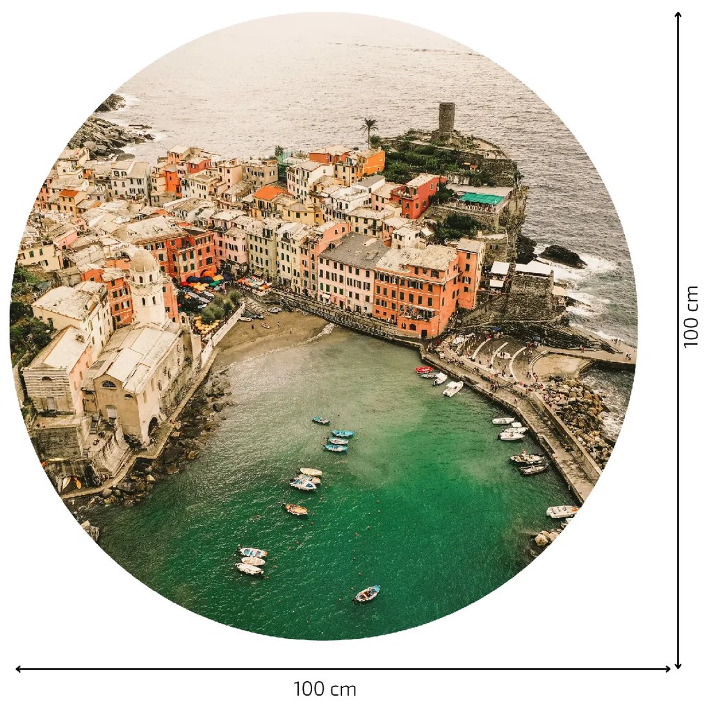PIPPER. Textil kör alakú falmatrica "Cinque Terre – Olaszország" Méret: 60cm