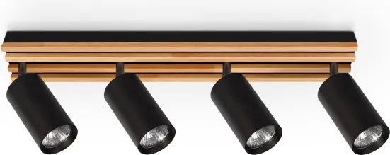 Brilagi - SELE WOOD ACOUSTIC spotlámpa 4xGU10/30W/230V fekete/fa