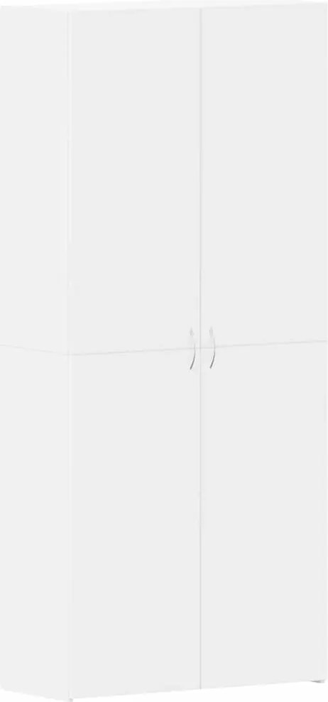 vidaXL Cipőszekrény polcokkal ajtóval Fehér 80 x 35.5 x 180 cm Faanyag