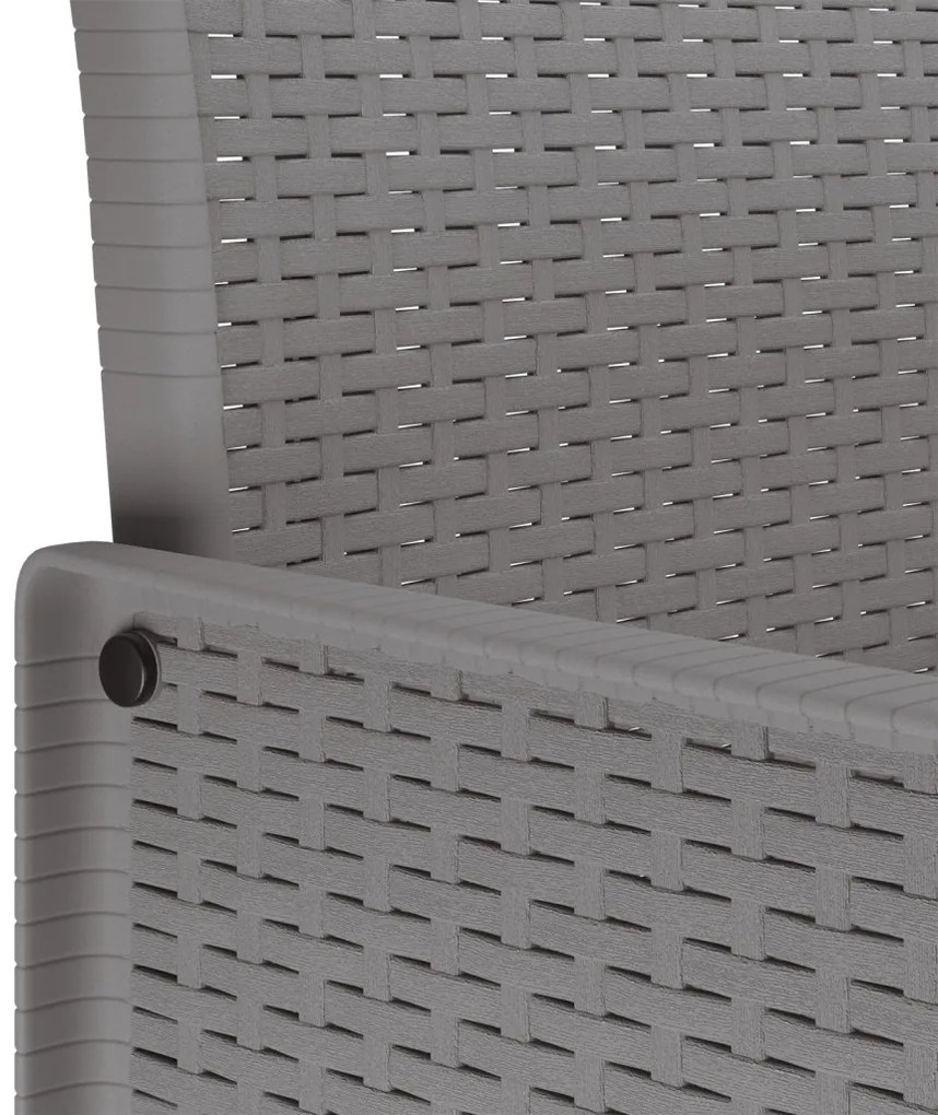 9 Részes Kert Étkező Szett párnákkal Fehér Poly Rattan