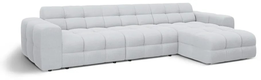 Világosszürke sarokkanapé (jobb oldali-heverő résszel) Kendal – Micadoni