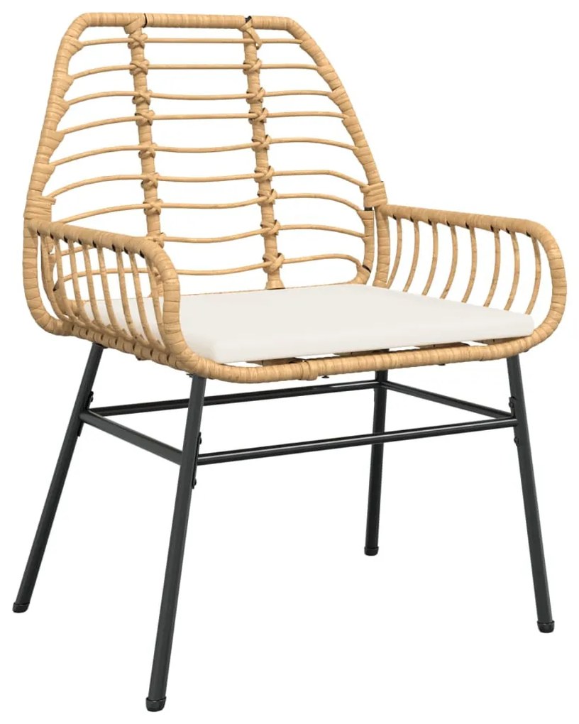 2 db barna polyrattan kerti szék párnákkal