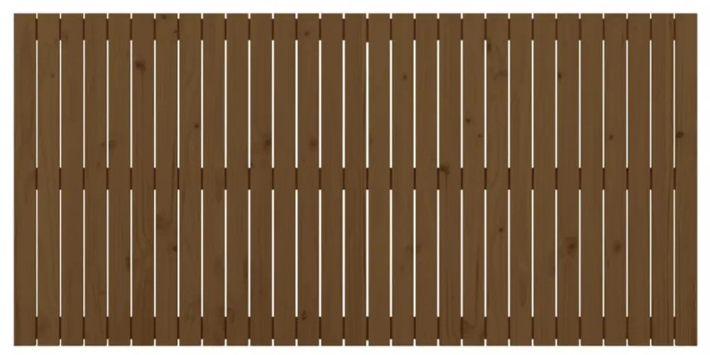 mézbarna tömör fenyőfa fali fejtámla 185x3x90 cm