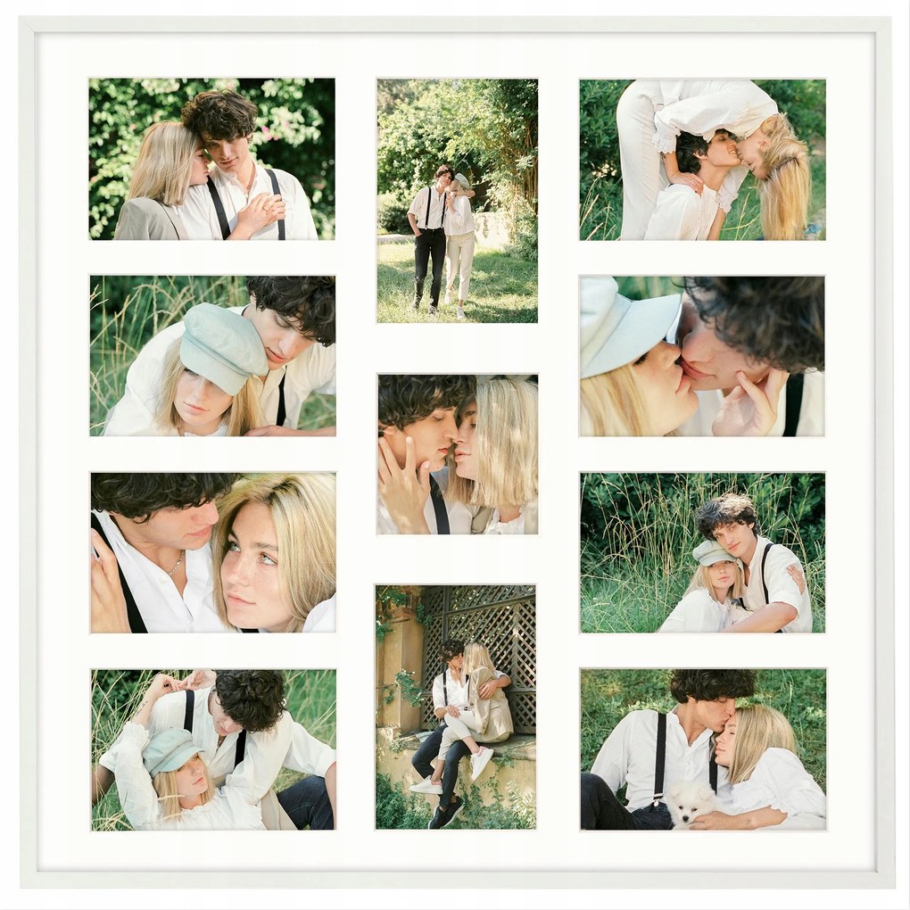 Képkeret 11 képhez 10x10 10x15 cm keret fehér fotógaléria 50x50 cm Framai