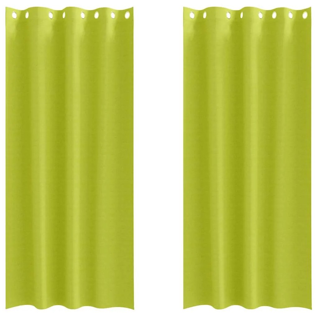 Függönyök függönyökkel 2 pcs Alma zöld 225x140cm Poliészter