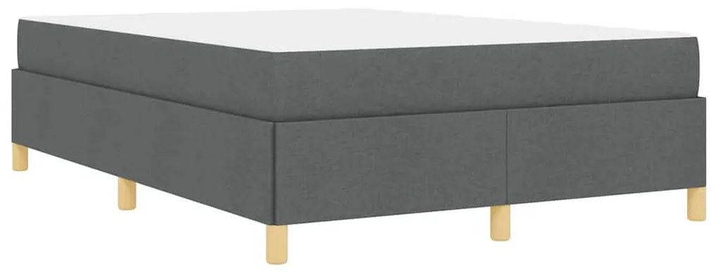 Boxrugós ágy matracmal Sötétszürke és Fehér 160 x 200 cm szövet