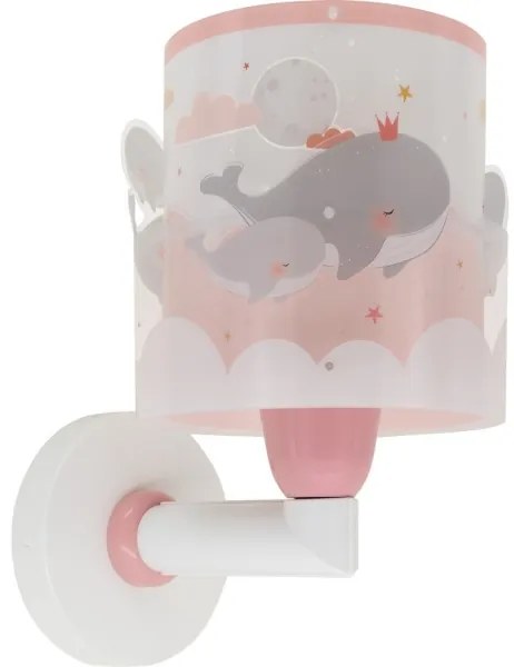 Dalber 61179S - Gyerek fali lámpa WHALE DREAMS 1xE27/15W/230V rózsaszín