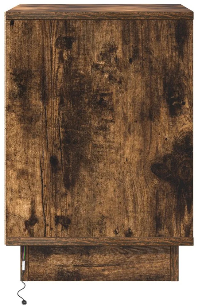 Éjjeli szekrény LED világítással 2 db Füstölt tölgy 39x34,5x50 cm