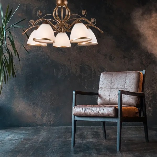 Brilagi - LED Csillár láncon ANTICO 5xE27/60W/230V bronz patina