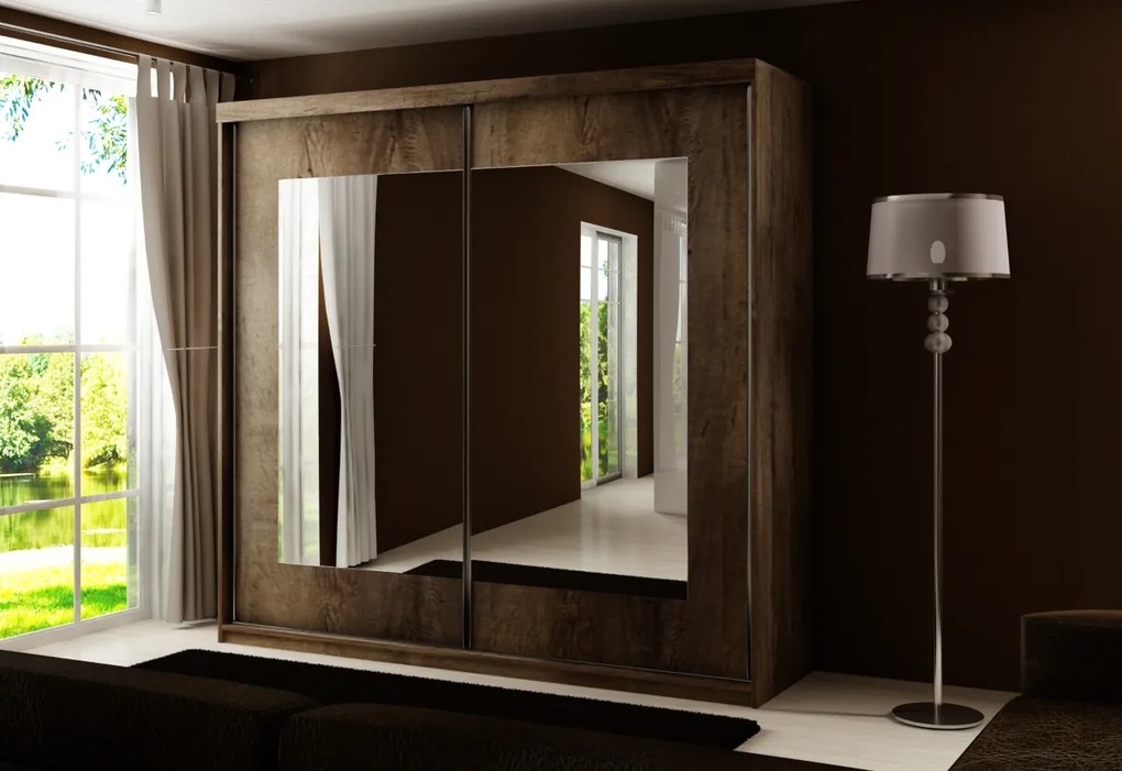 AFILA 150 ruhásszekrény, 150x200x62, sötét hamu