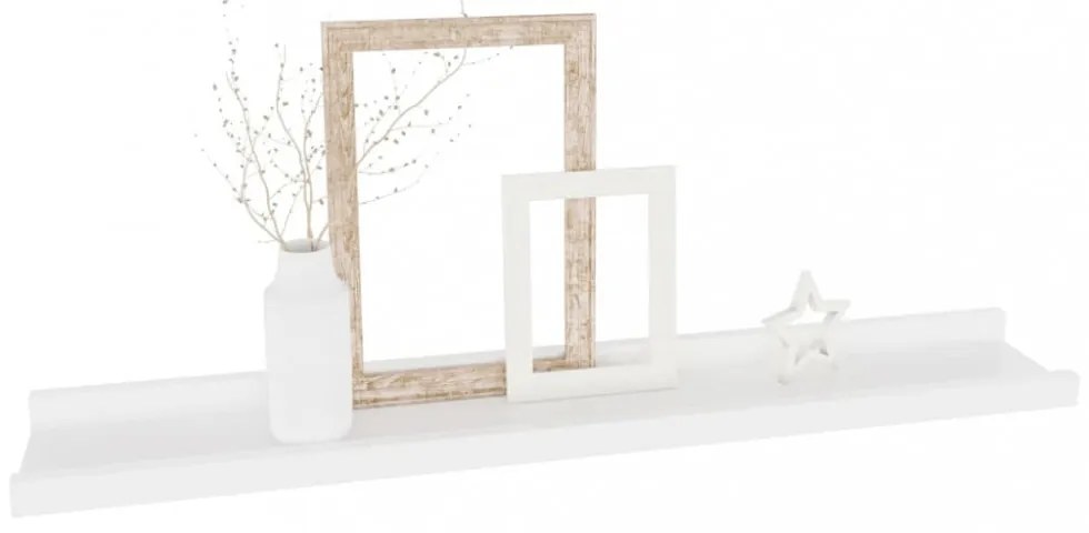 4 db fehér fali polc 60 x 9 x 3 cm