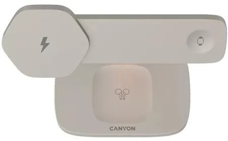 Töltőállomás, 3-az-1-ben, CANYON Hexagon 310, szürke-narancs (CAWHX310GO)