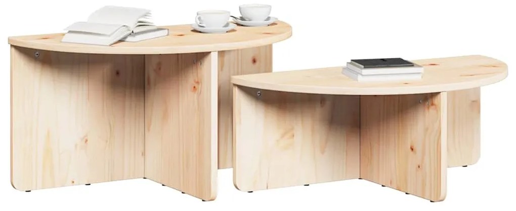 Dohányzóasztal 2 pcs Természetes 79 x 39.5 x 40 cm
